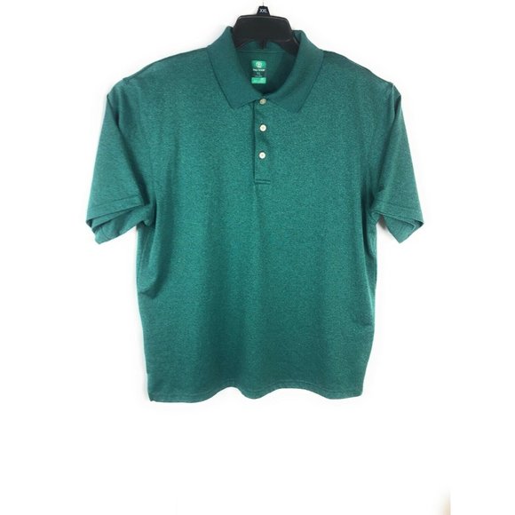 Pro Tour Men's XL Polo Short Sleeve Button Green Polyester Adult Shirt A10 - Picture 1 of 4